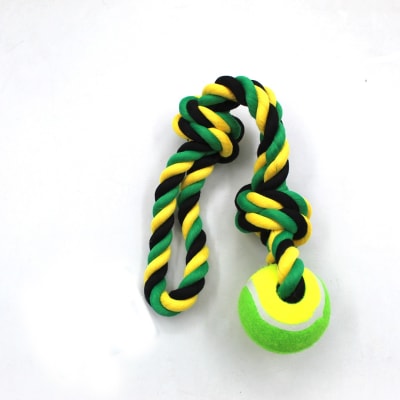 Juguete Cuerda Algodon Con Nudos y Pelota