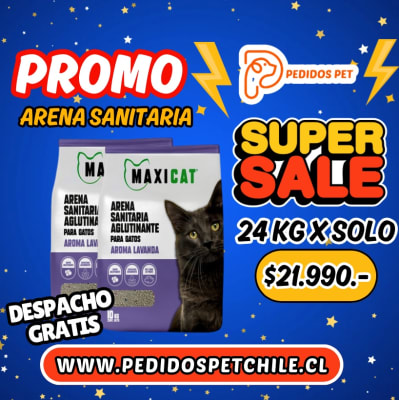 PROMOCION MAXI CAT LAVANDA 24 KG X 21.990