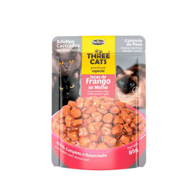 Sachet Three Cat Castrado Pollo 85 Gr.1