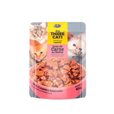 Sachet Three Cat Adulto Carne 85 Gr.