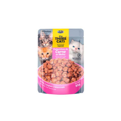 Sachet Three Cat Gatito Carne 85Gr.1