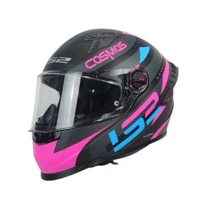 CASCO LS2 FF816 COSMOS MODOK NEG ROSA MAT / S