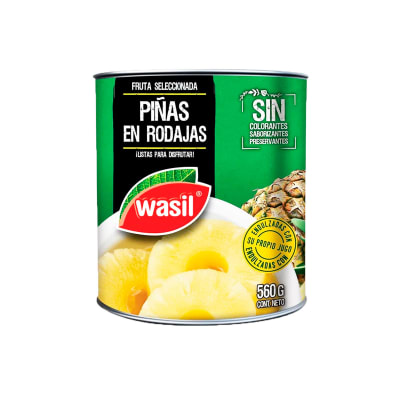 Piñas en rodajas 560g wasil
