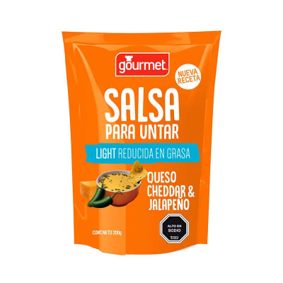 Salsa para untar queso chedar y jalapeño 200g gourmet 