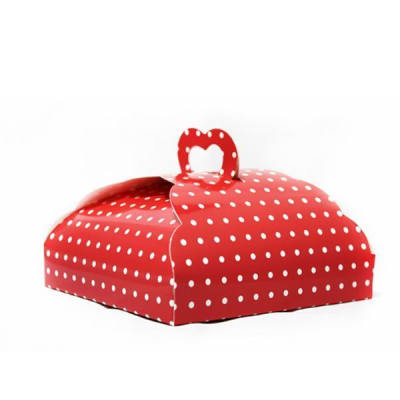 caja torta roja x6
