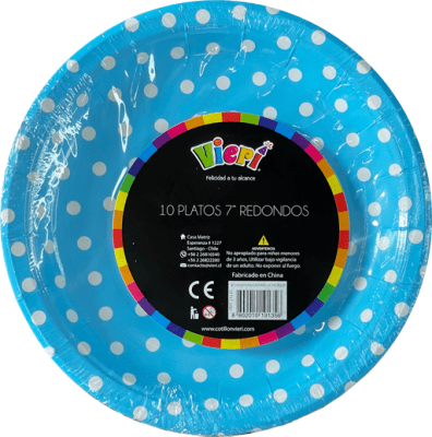 plato polka redondo celeste x10