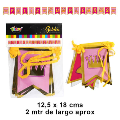 Guirnalda feliz cumpleaños rosa