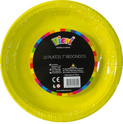 plato redondo amarillo x10