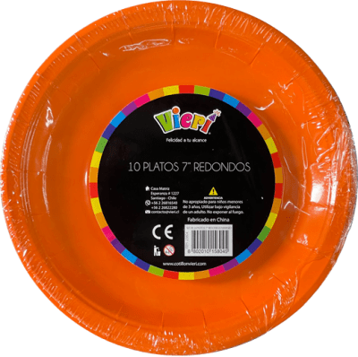 plato redondo naranjo x10