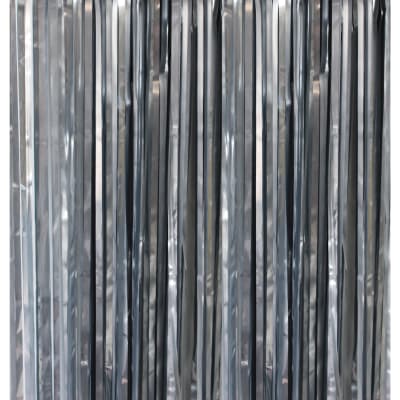 Cortina metalica chrome plateada 1x2m