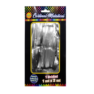 Cortina metalica chrome plateada 1x2m