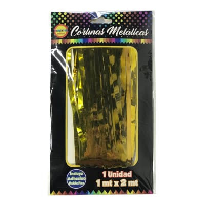 Cortina metalica dorada 1x2m