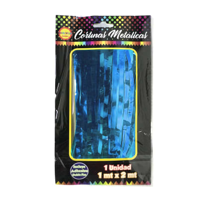 Cortina metalica celeste 1x2m