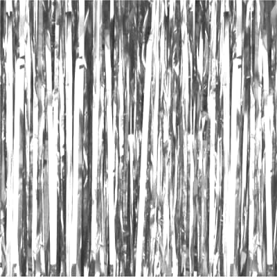 Cortina metalica plateada 1x2m