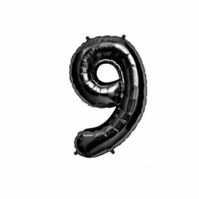 Globo metalico negro n9