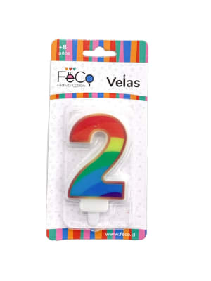 vela arcoiris numeral N2