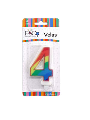 vela arcoiris numeral N4