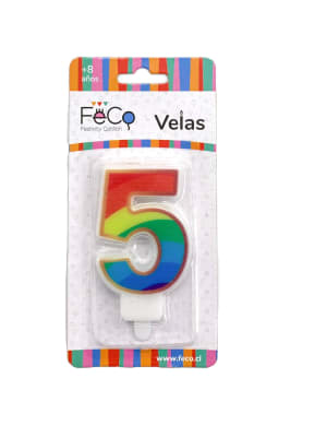 vela arcoiris numeral N5