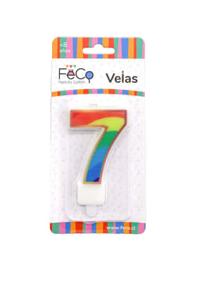 vela arcoiris numeral N7