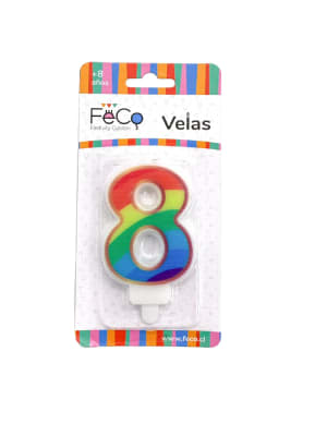 vela arcoiris numeral N8