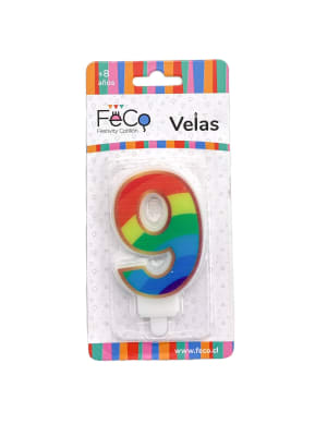 vela arcoiris numeral N9