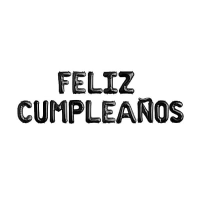 Globo metalico feliz cumpleaños negro