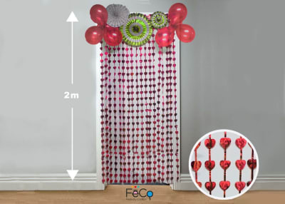 Cortina metalica corazon rojo 1x2m