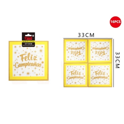 Servilletas fc amarillo 33x33cm