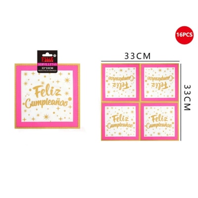 Servilletas fc fucsia 33x33cm