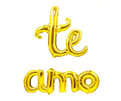 Globo metalico te amo dorado