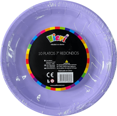 plato redondo lila x10