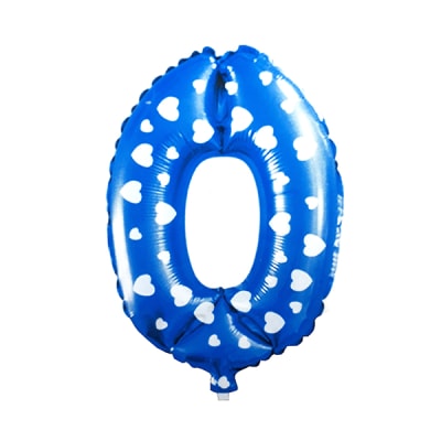 Globo metalico azul corazon n0