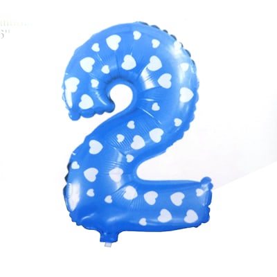 Globo metalico azul corazon n2
