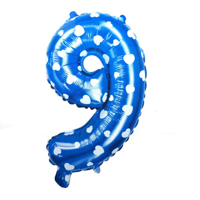 Globo metalico azul corazon n9