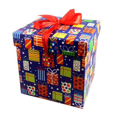 Caja plegable azul 22x22cm