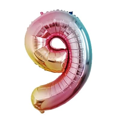 Globo metalico multicolor n9