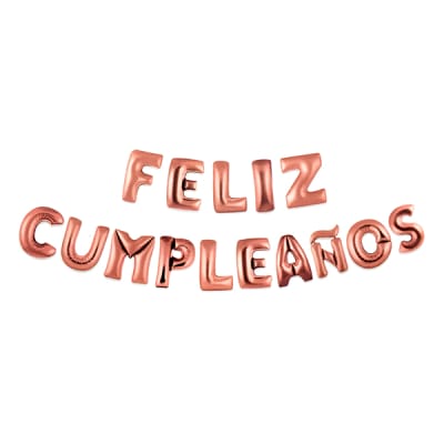 Globo metalico feliz cumpleaños rose gold