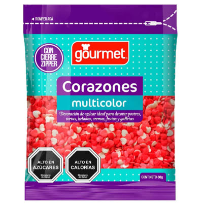 Corazones multicolor 80g gourmet