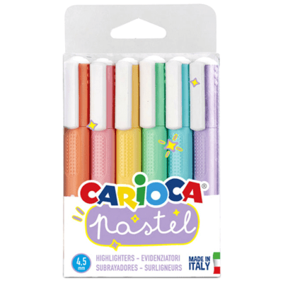 Destacadores carioca pastel 6u