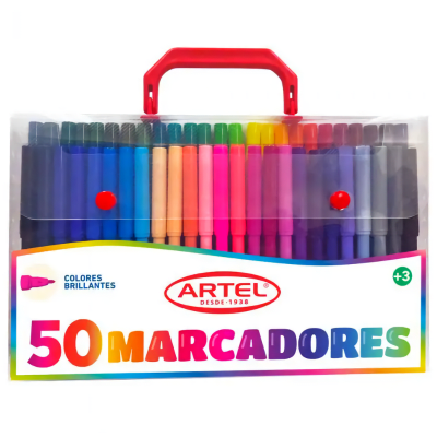Maletin 50 marcadores Artel