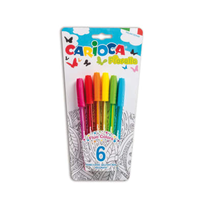 Set boligrafos color fluor Carioca 6u