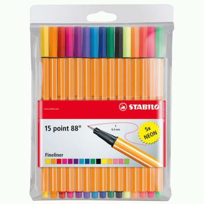 Set Stabilo point 88 10 colores + 5 neon