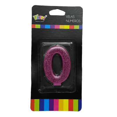 Vela glitter fucsia n0