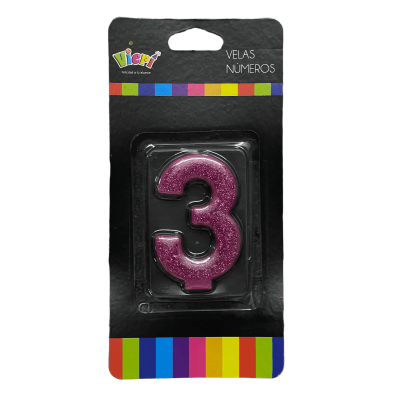 Vela glitter Fucsia n3