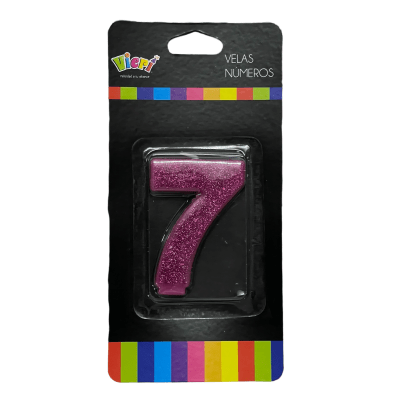 Vela glitter Fucsia n7