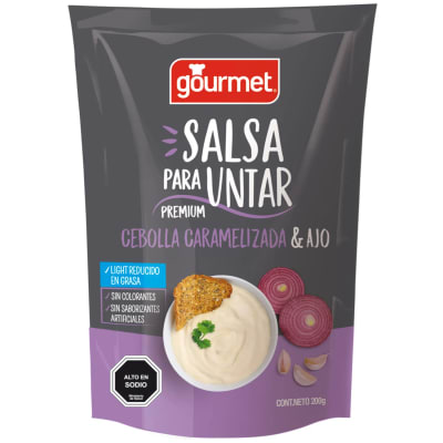 Salsa para untar premium cebolla caramelizada y ajo 200g gourmet
