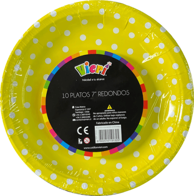 plato polka redondo amarillo x10