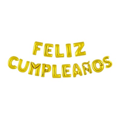 Globo metalico feliz cumpleaños dorado