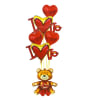 Set globo metalico teddy love1