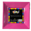 plato plástico cuadrado fucsia x61